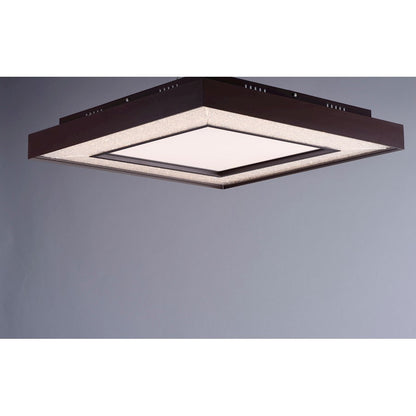 Maxim Lighting Splendor 23.5" Square LED Flush, Bronze/Crystal