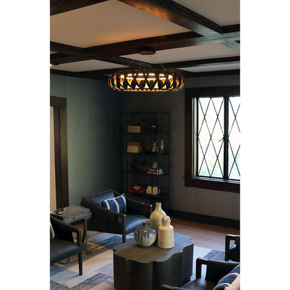 1 Light Chandelier, Bronze Gold