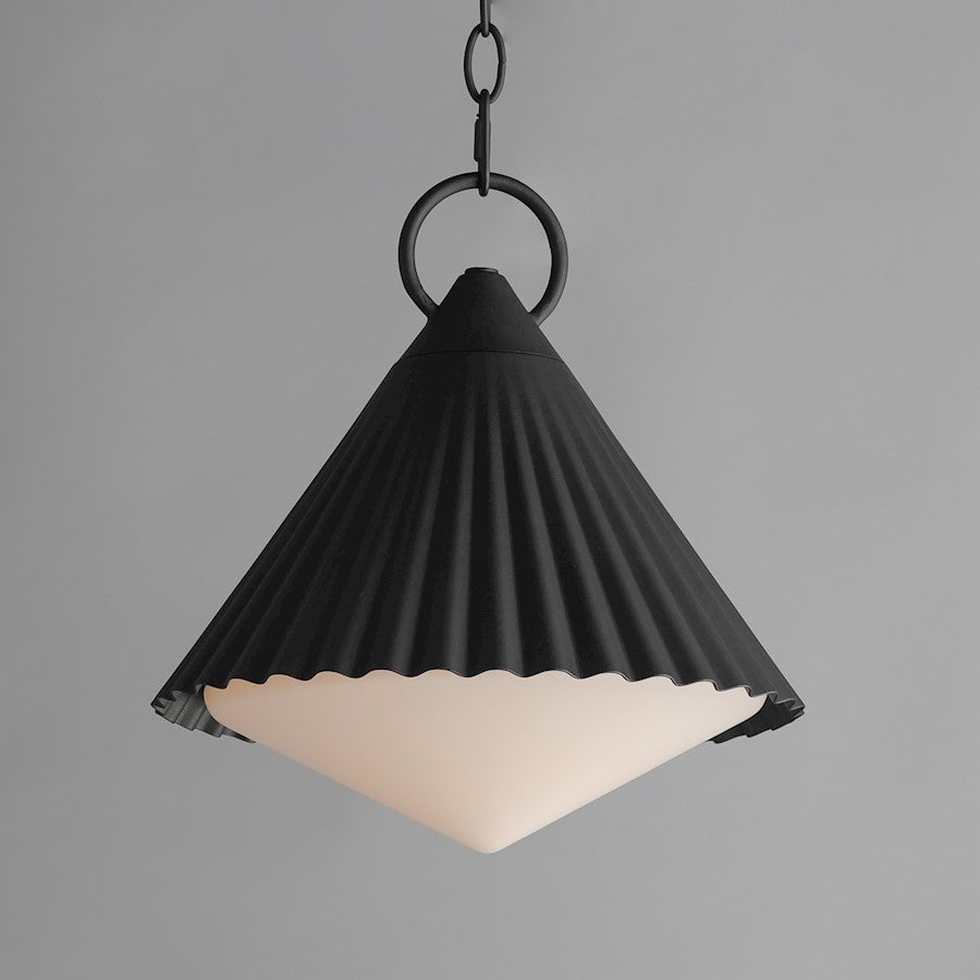 1 Light 13" Outdoor Pendant, Black