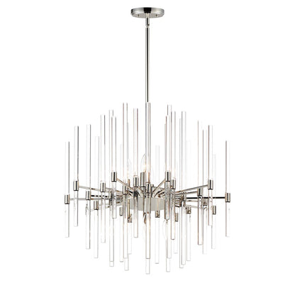 8 Light Chandelier, Polished Nickel