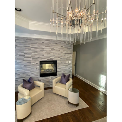 8 Light Chandelier, Polished Nickel