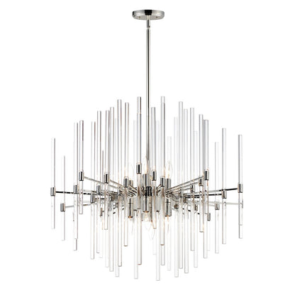 8 Light Chandelier, Polished Nickel