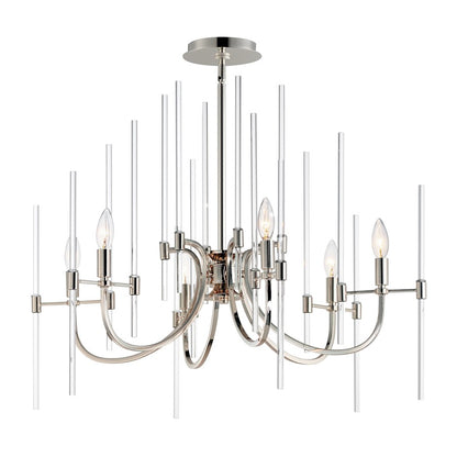 Maxim Lighting Divine 6 Light Chandelier, Polished Nickel/Clear