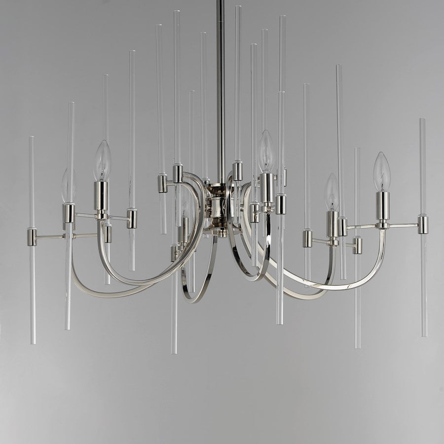 Maxim Lighting Divine 6 Light Chandelier, Polished Nickel/Clear