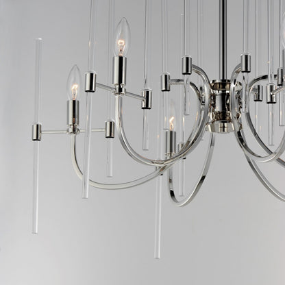 Maxim Lighting Divine 6 Light Chandelier, Polished Nickel/Clear