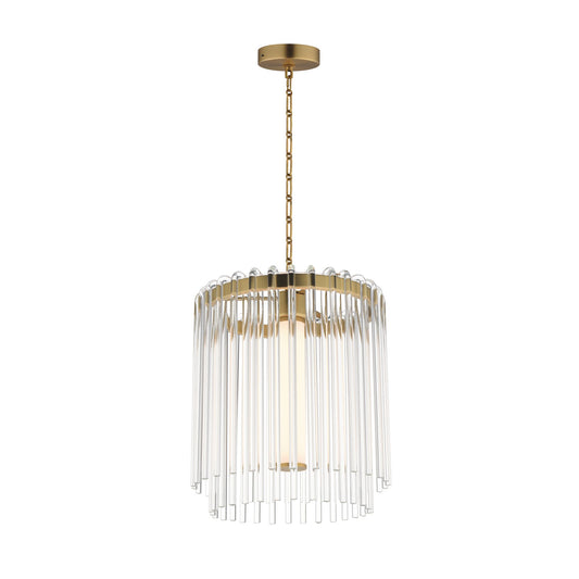 Maxim Lighting Jolie 1 Light 11" Pendant, Natural Aged Brass/Clear