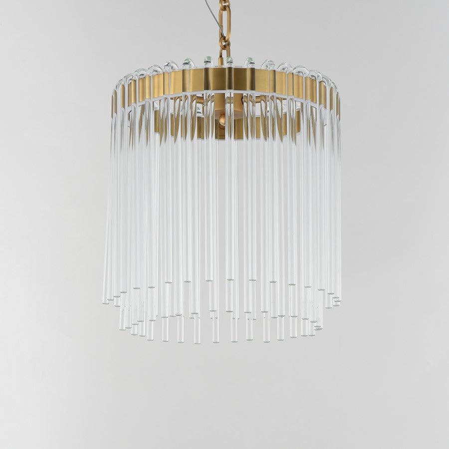 Maxim Lighting Jolie 1 Light 11" Pendant, Natural Aged Brass/Clear