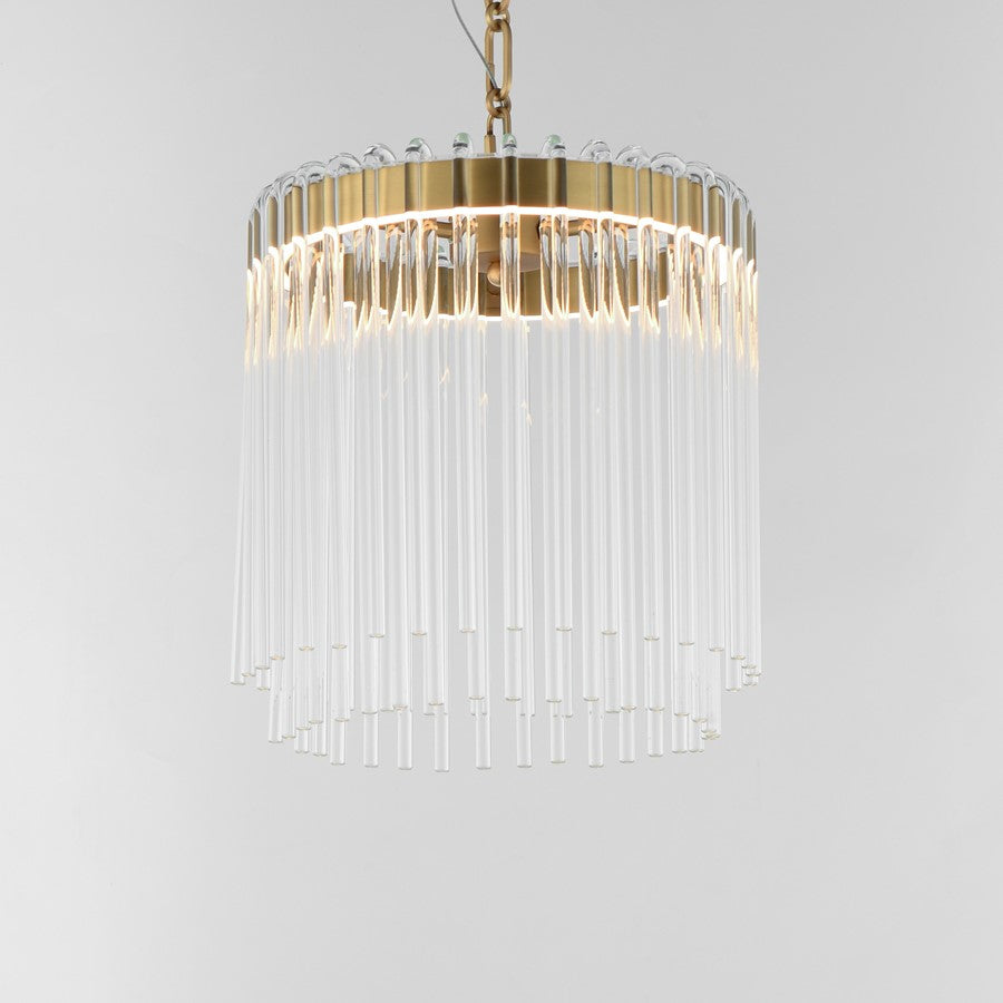 Maxim Lighting Jolie 1 Light 11" Pendant, Natural Aged Brass/Clear