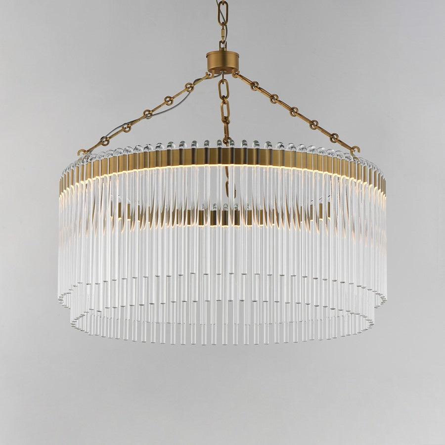 Maxim Lighting Jolie 1 Light 24" Pendant, Natural Aged Brass/Clear