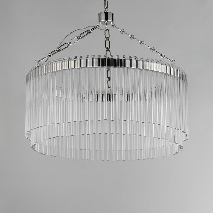 Maxim Lighting Jolie 1 Light 24" Pendant, Polished Nickel/Clear
