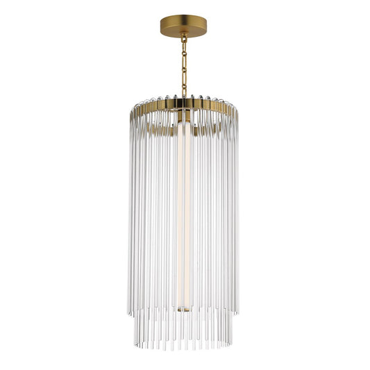 Maxim Lighting Jolie 1 Light Entry Foyer Pendant, Aged Brass/Clear