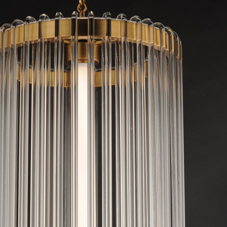 Maxim Lighting Jolie 1 Light Entry Foyer Pendant, Aged Brass/Clear
