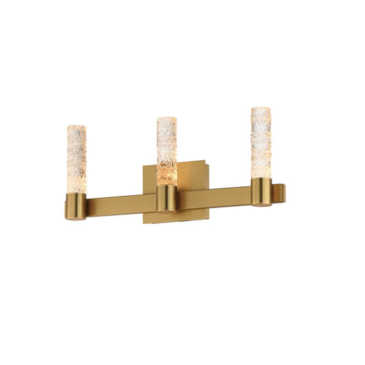 Maxim Lighting Duchess 3 Light Bath Vanity, Aged Brass/Iceberg
