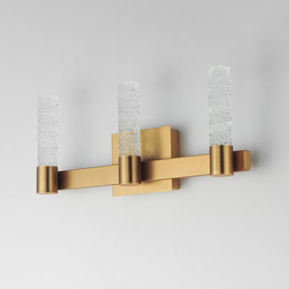 Maxim Lighting Duchess 3 Light Bath Vanity, Aged Brass/Iceberg