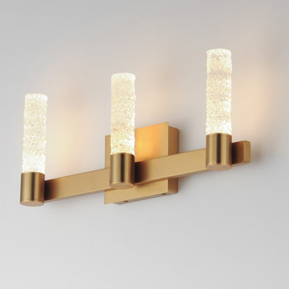 Maxim Lighting Duchess 3 Light Bath Vanity, Aged Brass/Iceberg