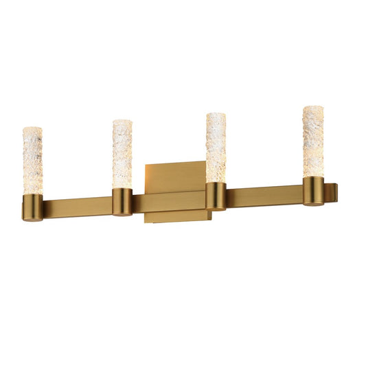 Maxim Lighting Duchess 4 Light Bath Vanity, Aged Brass/Iceberg