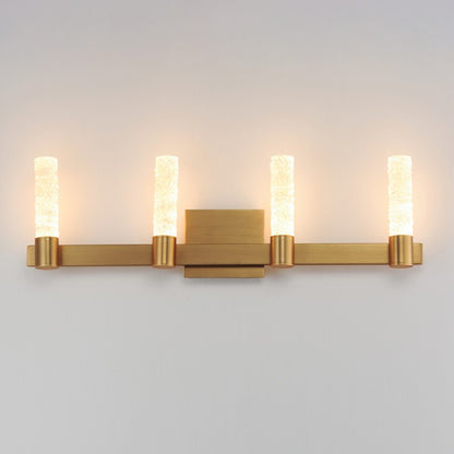 Maxim Lighting Duchess 4 Light Bath Vanity, Aged Brass/Iceberg