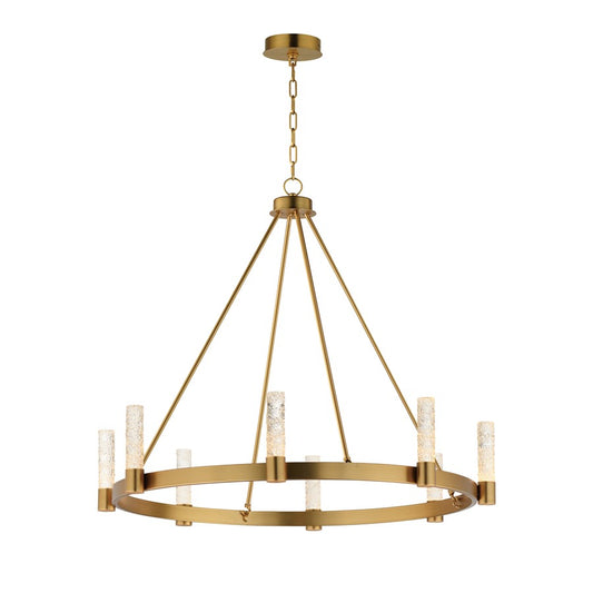 Maxim Lighting Duchess 8 Light Chandelier, Aged Brass/Iceberg - 38446IBNAB