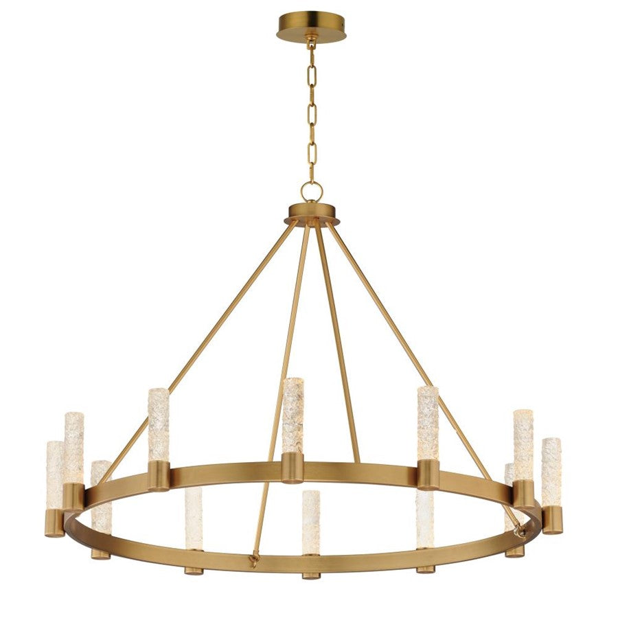 Maxim Lighting Duchess 12 Light Chandelier, Aged Brass/Iceberg - 38448IBNAB