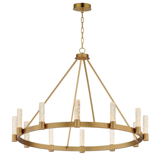 Maxim Lighting Duchess 12 Light Chandelier, Aged Brass/Iceberg