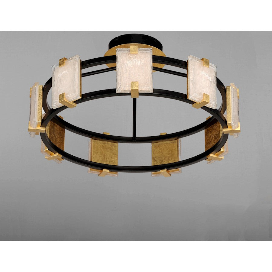 Maxim Lighting Radiant LED 9-Light Flush Mount, Black/Gold Leaf