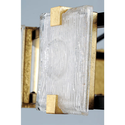 Maxim Lighting Radiant LED 9-Light Flush Mount, Black/Gold Leaf