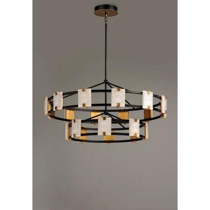 Radiant LED 20-Light Chandelier, Black
