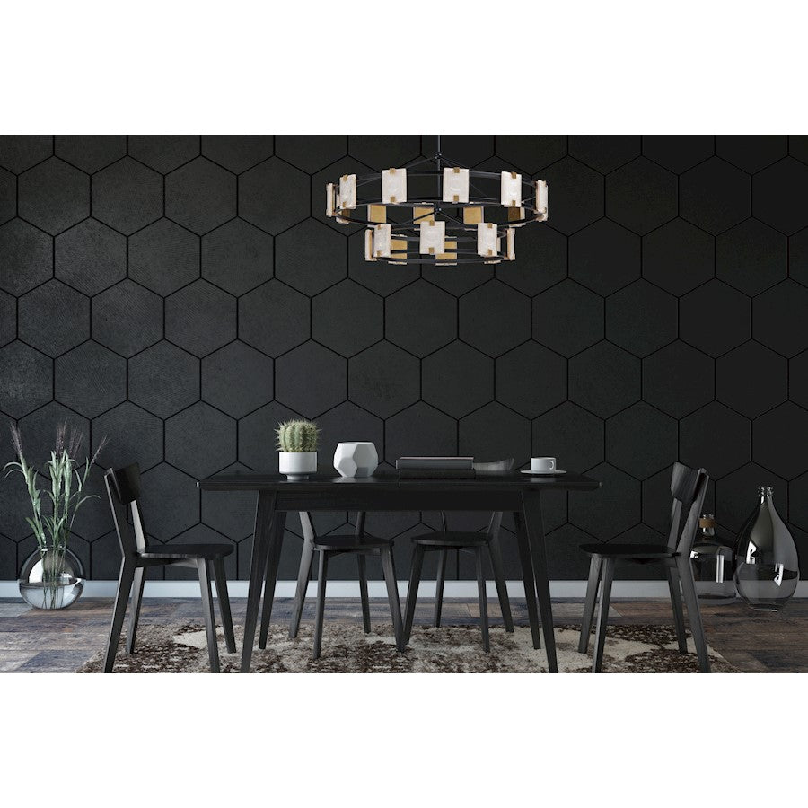 Radiant LED 20-Light Chandelier, Black