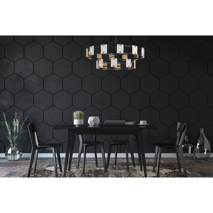 Radiant LED 20-Light Chandelier, Black