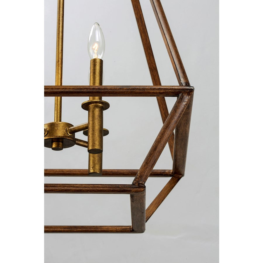4 Light Foyer Pendant, Hazel