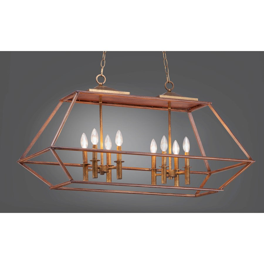 8 Light Linear Pendant, Hazel