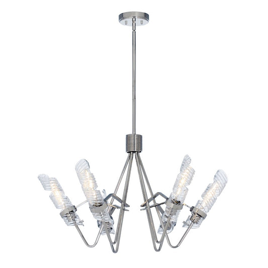 Milano Chandelier, Polished Nickel