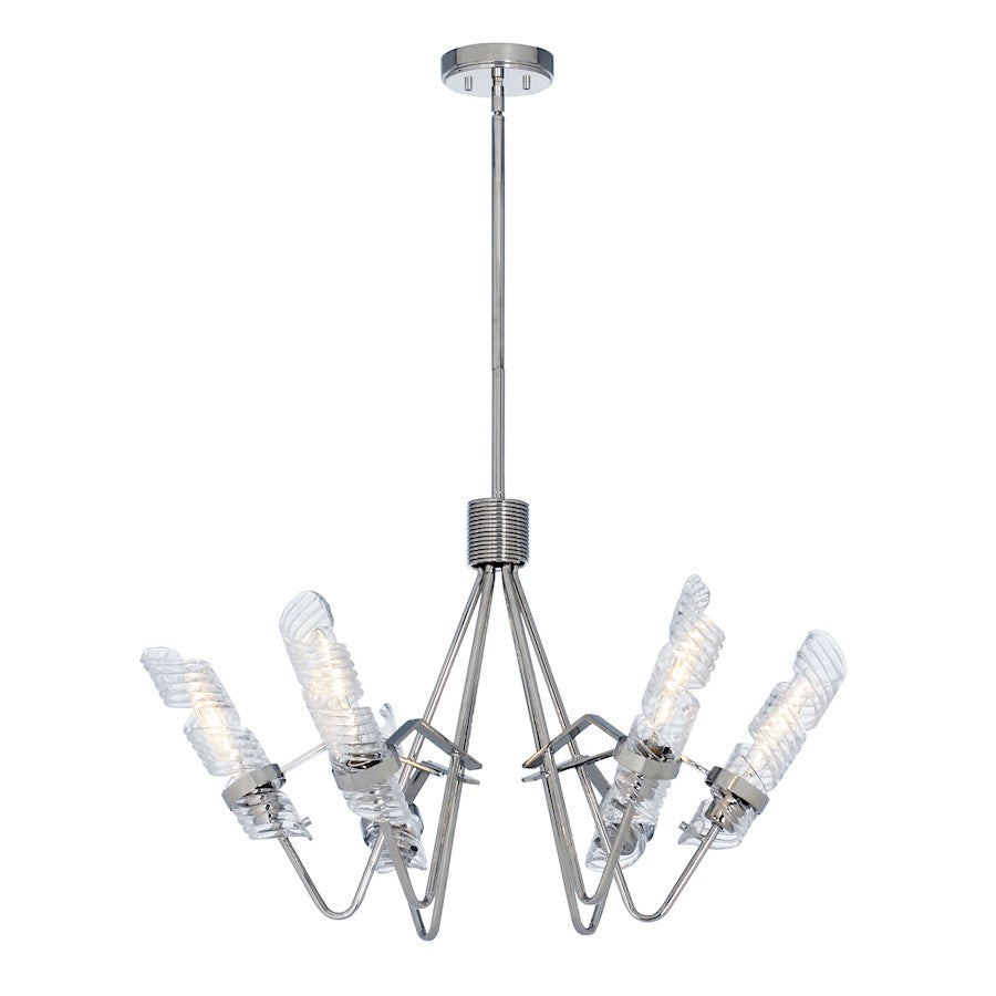 Milano Chandelier, Polished Nickel