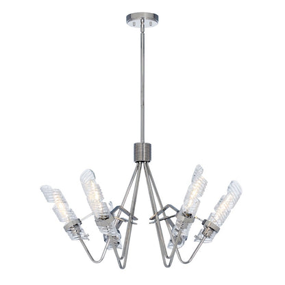 Milano Chandelier, Polished Nickel