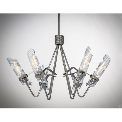 Milano Chandelier, Polished Nickel