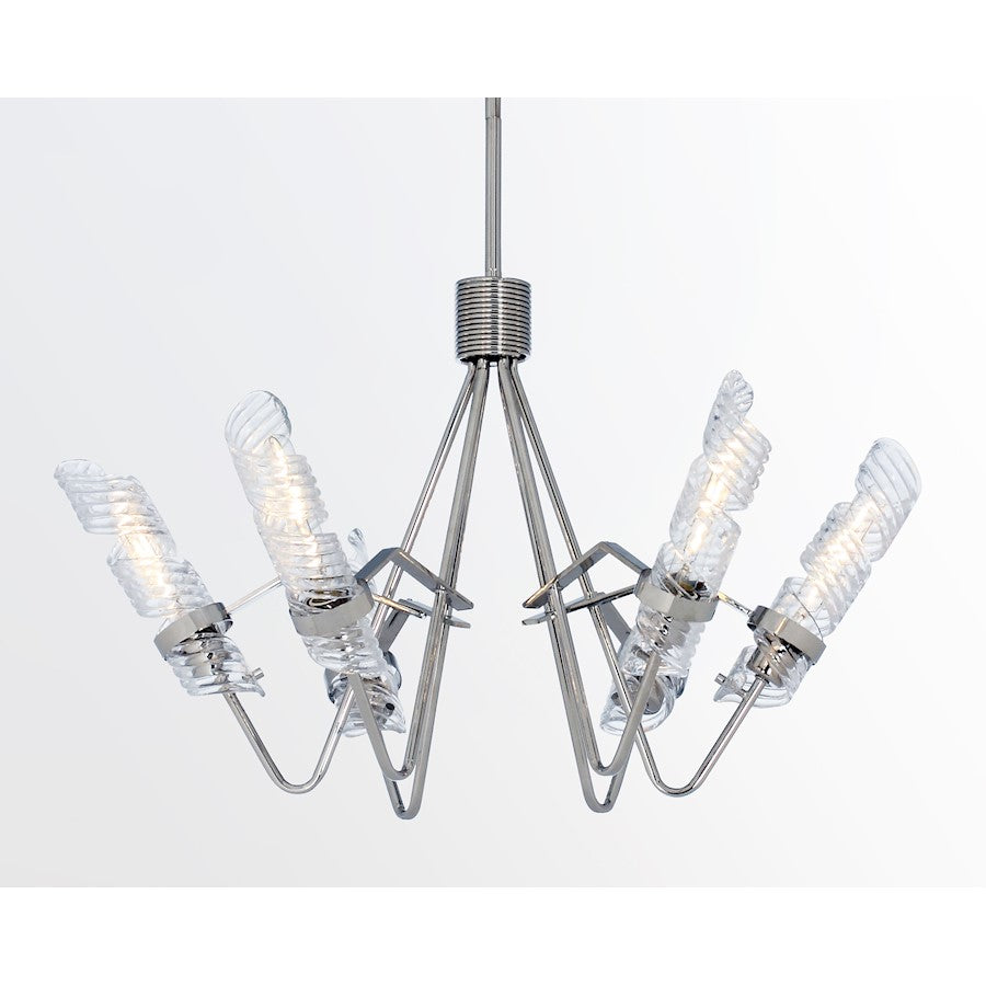 Milano Chandelier, Polished Nickel