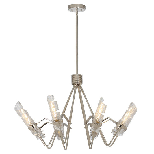 Milano Chandelier, Polished Nickel