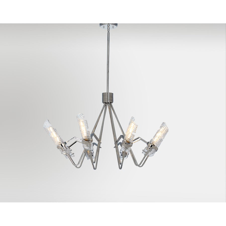 Milano Chandelier, Polished Nickel