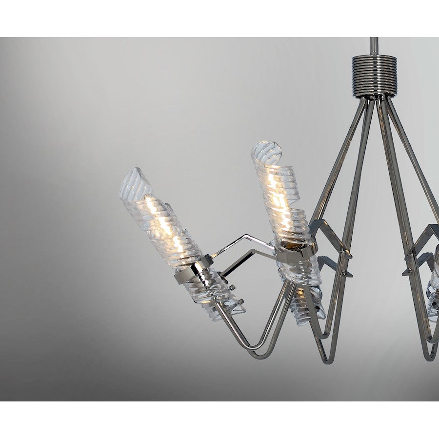 Milano Chandelier, Polished Nickel