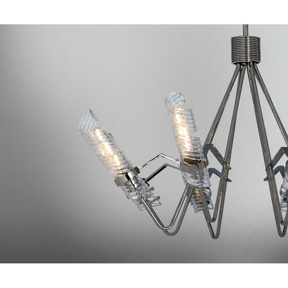 Milano Chandelier, Polished Nickel