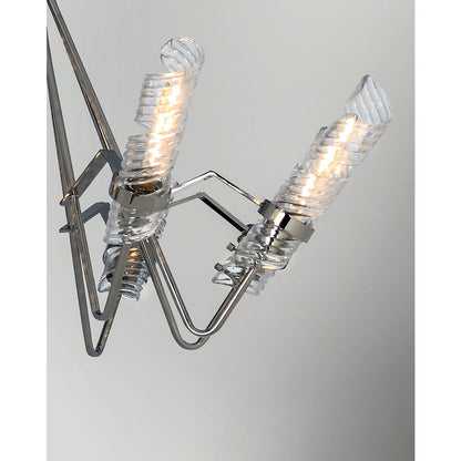 Milano Chandelier, Polished Nickel