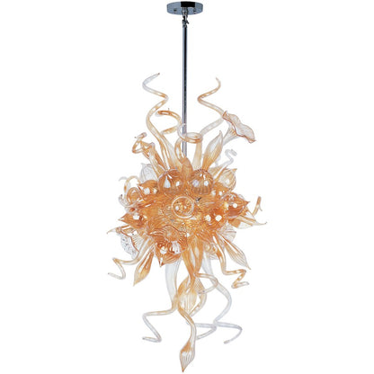 Maxim Lighting Mimi LED 6 Light Pendant, Polished Chrome/Cognac