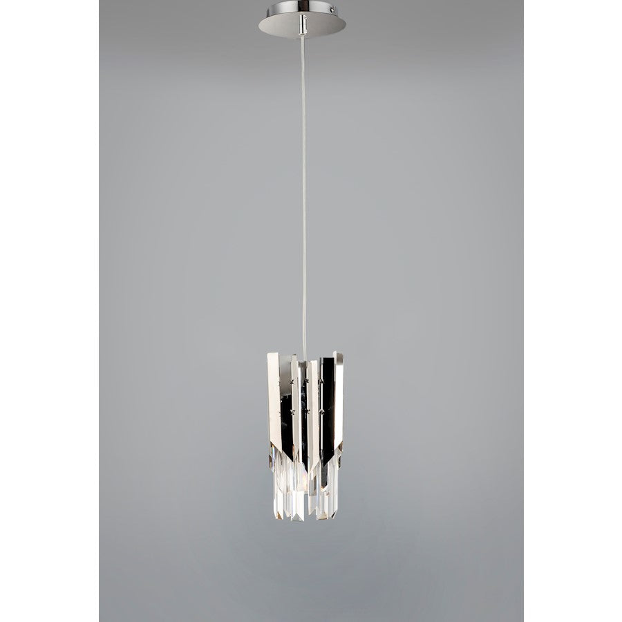 1 Light LED Pendant, Polished Chrome