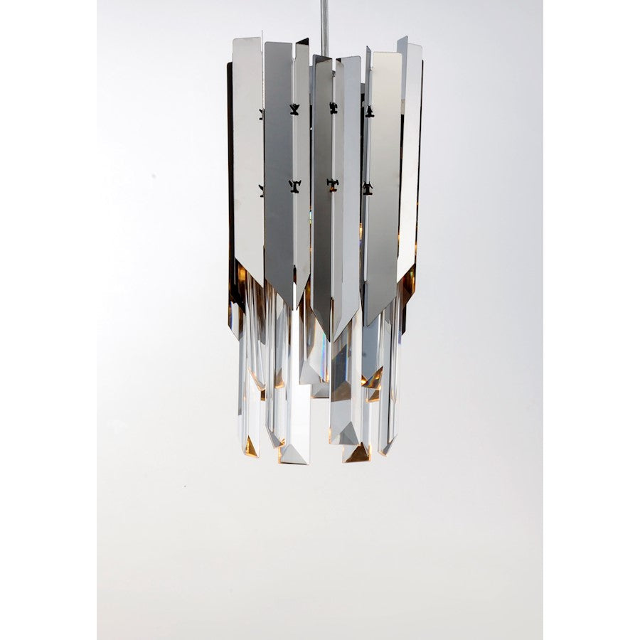 1 Light LED Pendant, Polished Chrome