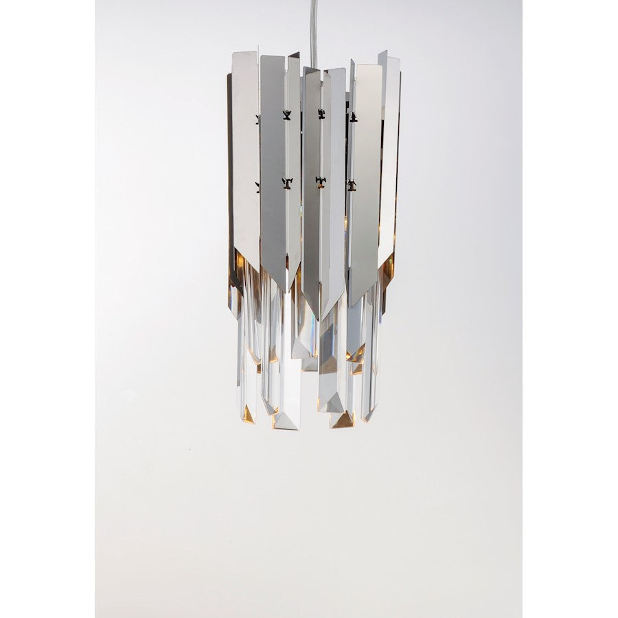 1 Light LED Pendant, Polished Chrome