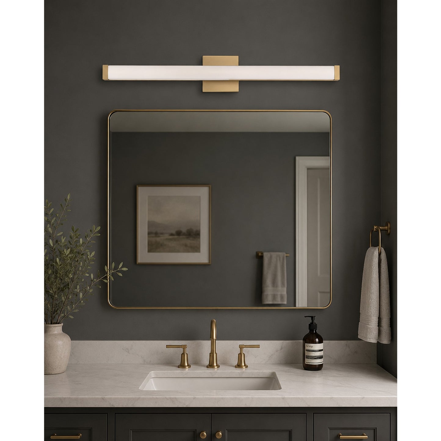 1 Light Bathroom Vanity Light, Gold