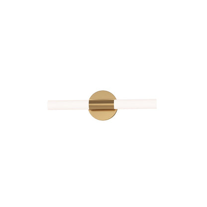 Maxim Lighting Tubi 1Lt 18" Bath Vanity, White/Aged Brass/White - 52511WTNAB