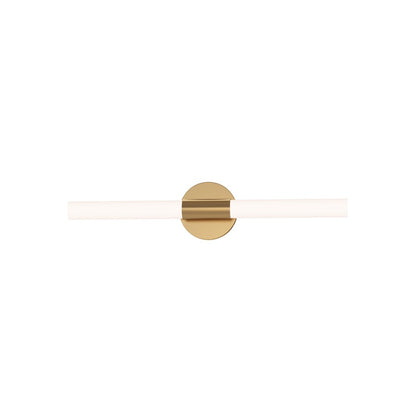 Maxim Lighting Tubi 1Lt 24" Bath Vanity, White/Aged Brass/White - 52512WTNAB