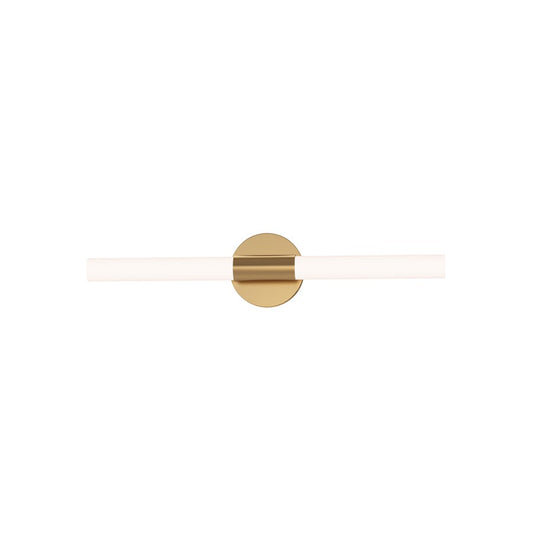 Maxim Lighting Tubi 1Lt 24" Bath Vanity, White/Aged Brass/White - 52512WTNAB