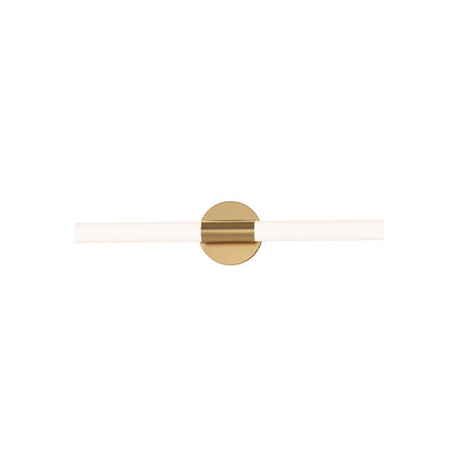 Maxim Lighting Tubi 1Lt 24" Bath Vanity, White/Aged Brass/White